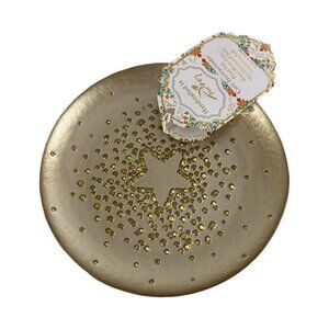 Anya Glittery Star Motif Trinket Dish/Wine Coaster Handcrafted in Turkey NWT